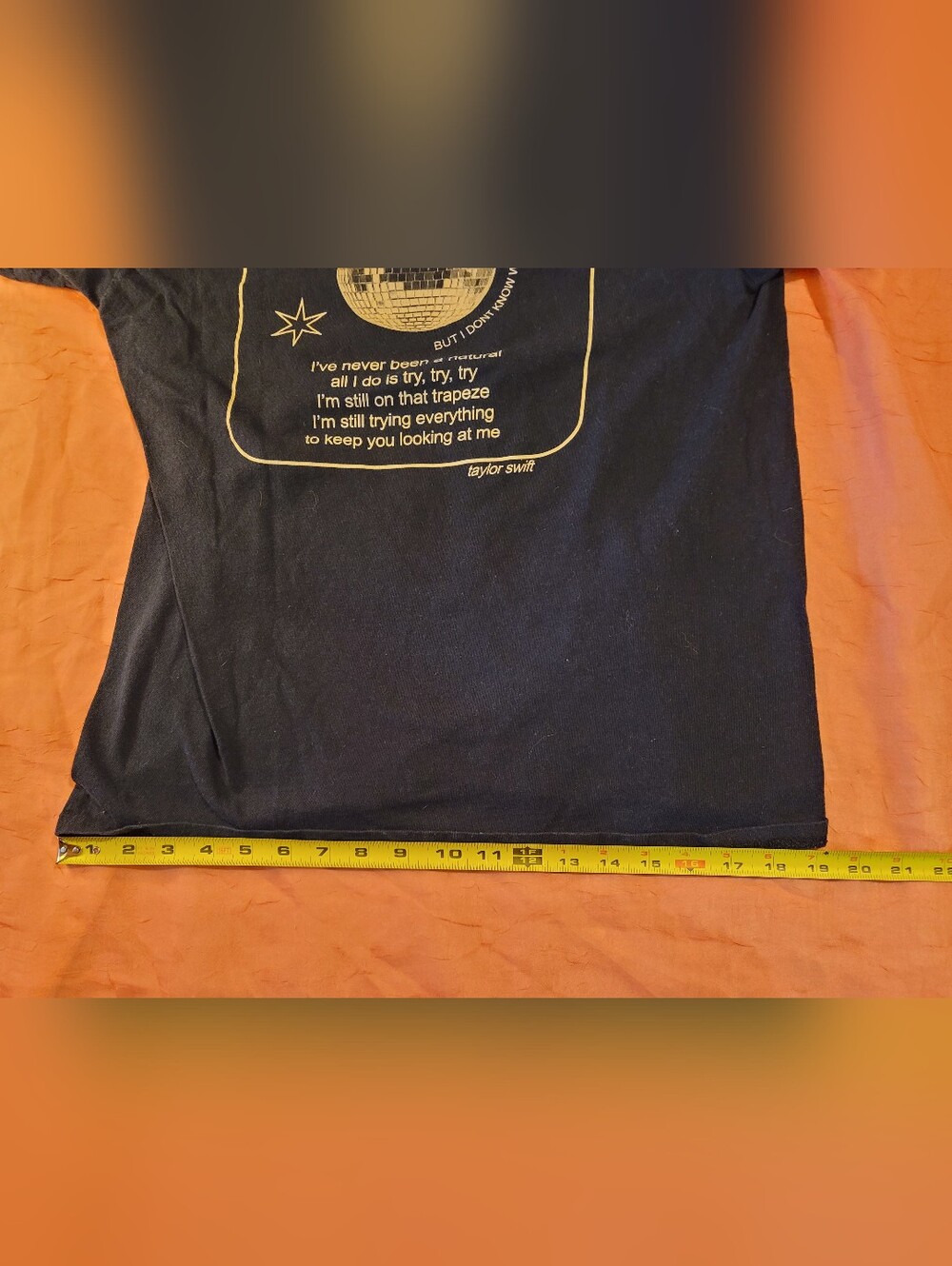 Taylor Swift "Mirrorball" Graphic Tee - Black with Gold Print - Picture 6 of 6